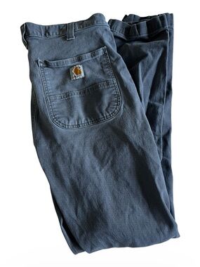 Carhartt Men’s Pants 32x32 (32x30) Gray Straight Fit Canvas Workwear Distressed